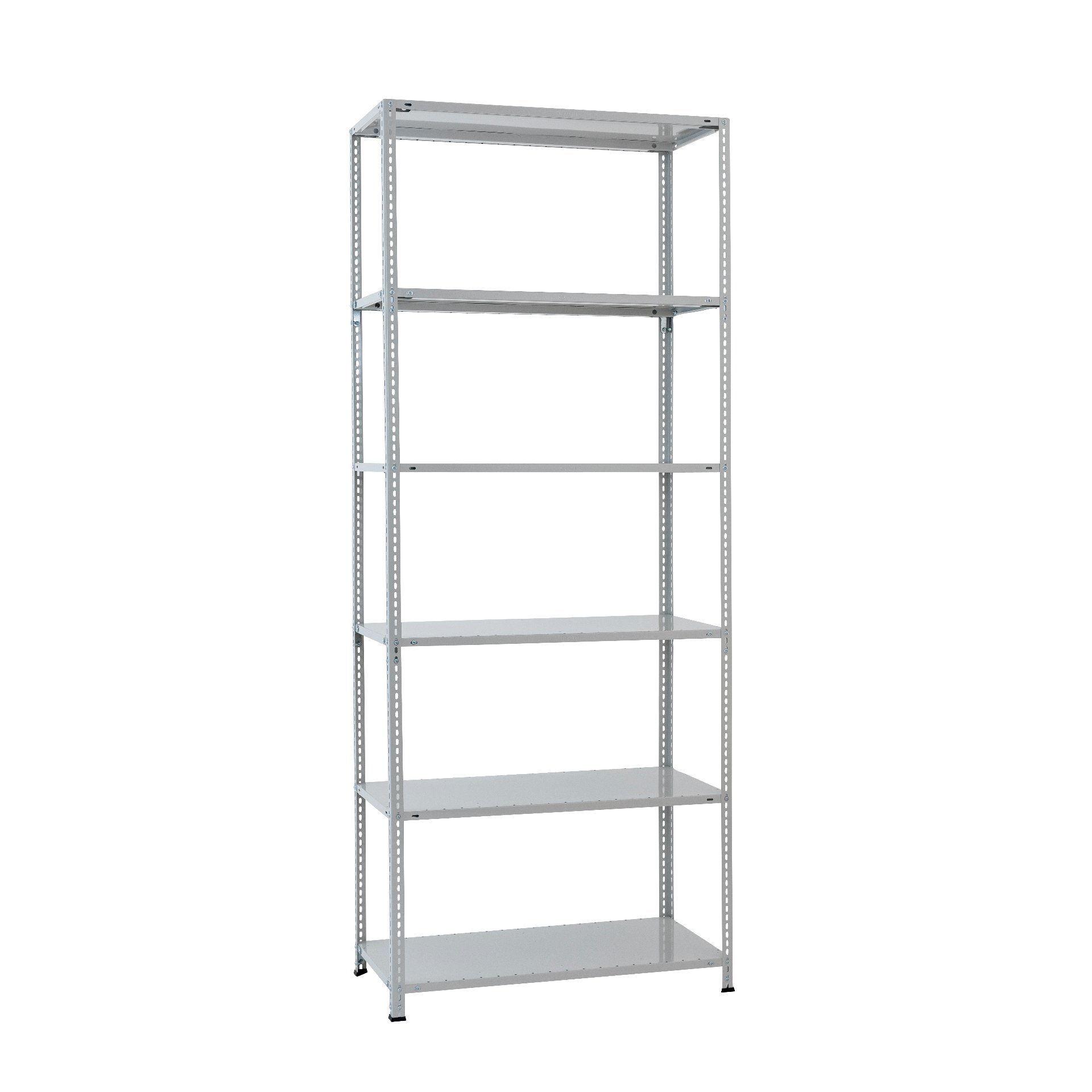 Grundregal Fachbodenregal Schraubsystem MULTIplus150 2500 x 1000 x 800 mm RAL 7035 lichtgrau Produktbild img3 L