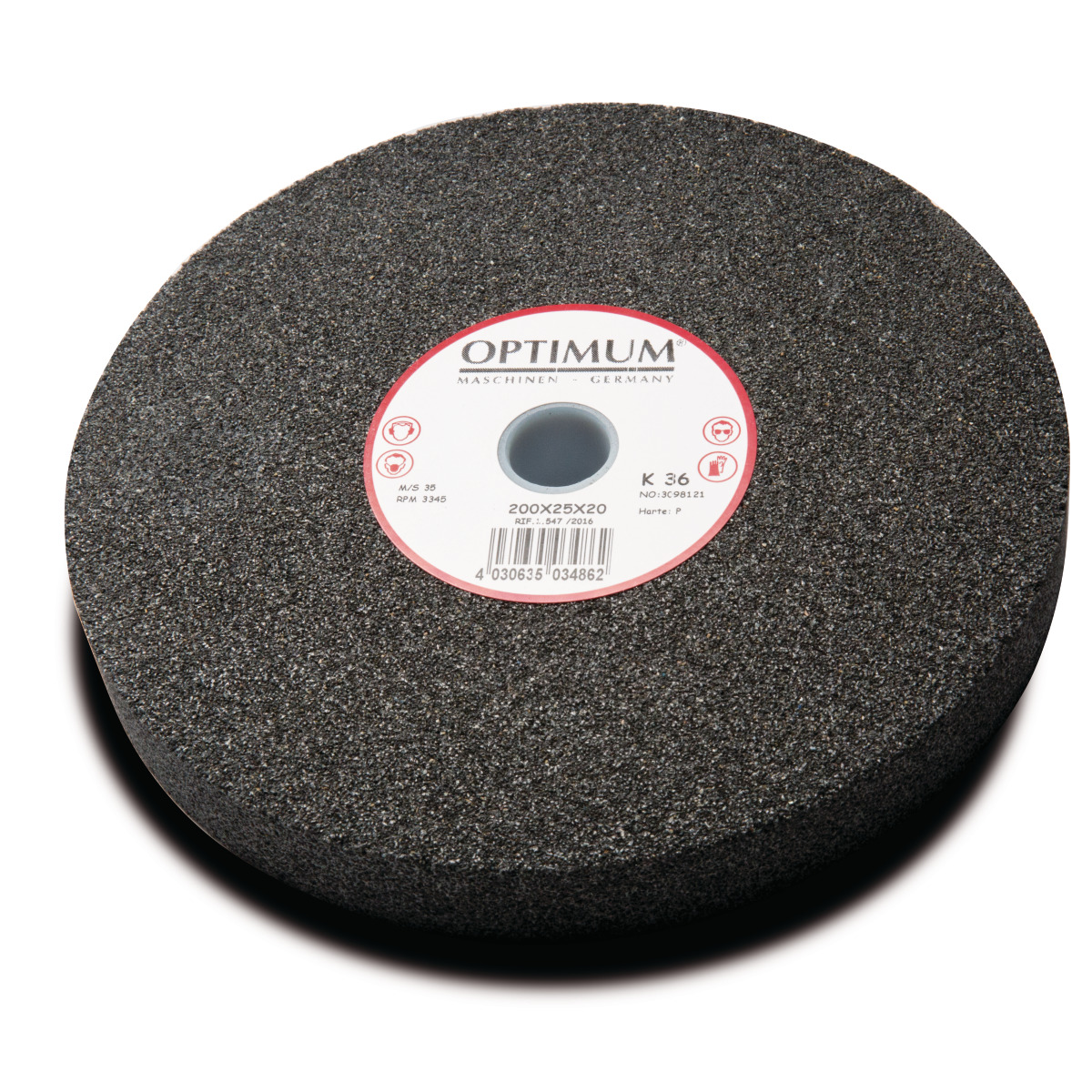 Optimum Normalkorund-Schleifscheibe Ø 200 x 25 Ø 20 mm, K80, Härte M Produktbild img1 L