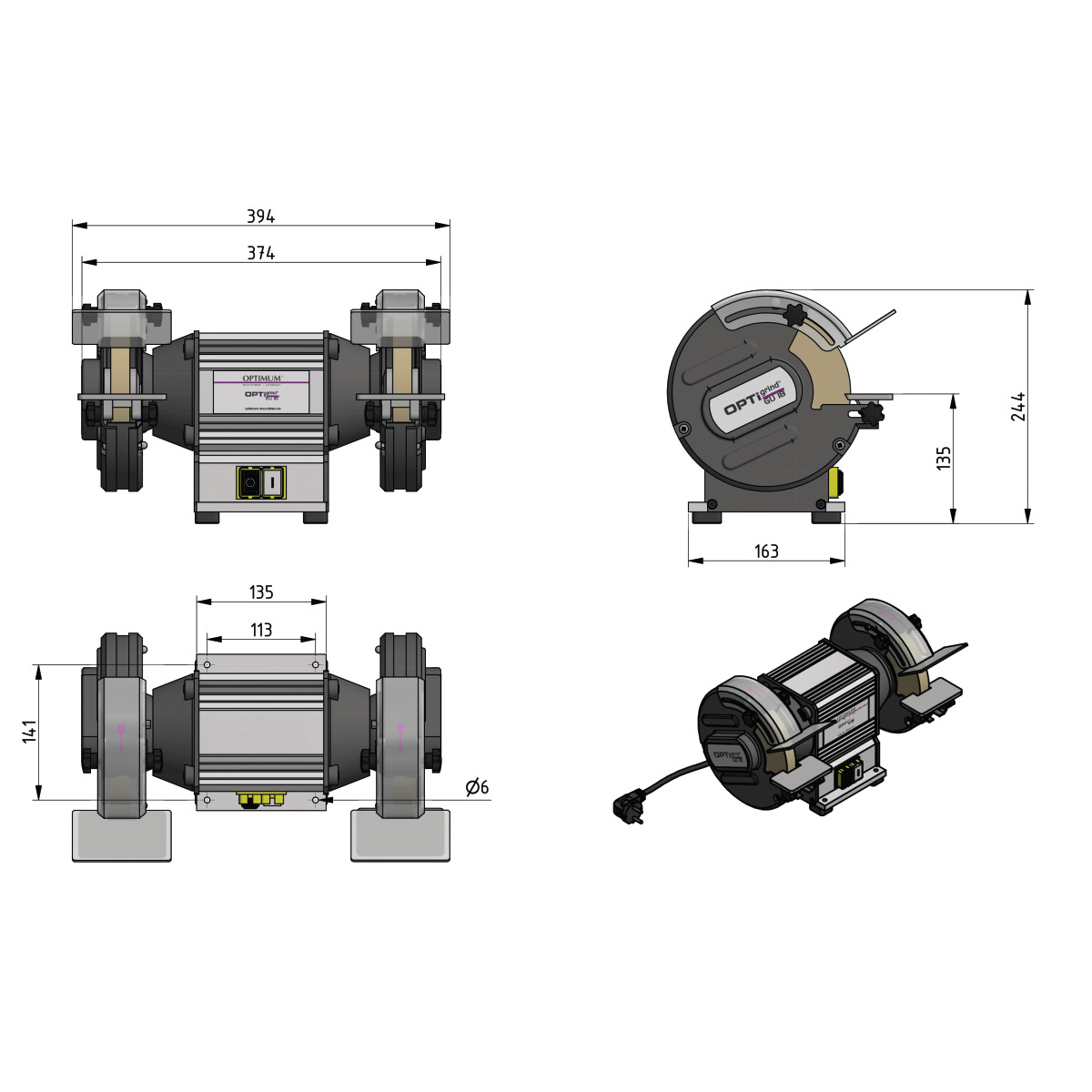 Optimum Doppelschleifmaschine OPTIgrind GU 18 Produktbild img5 L