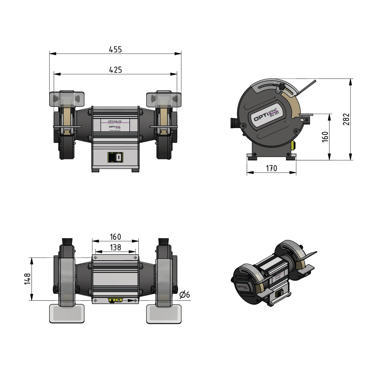 Optimum Doppelschleifmaschine OPTIgrind GU 20 (400 V) Produktbild img5 L