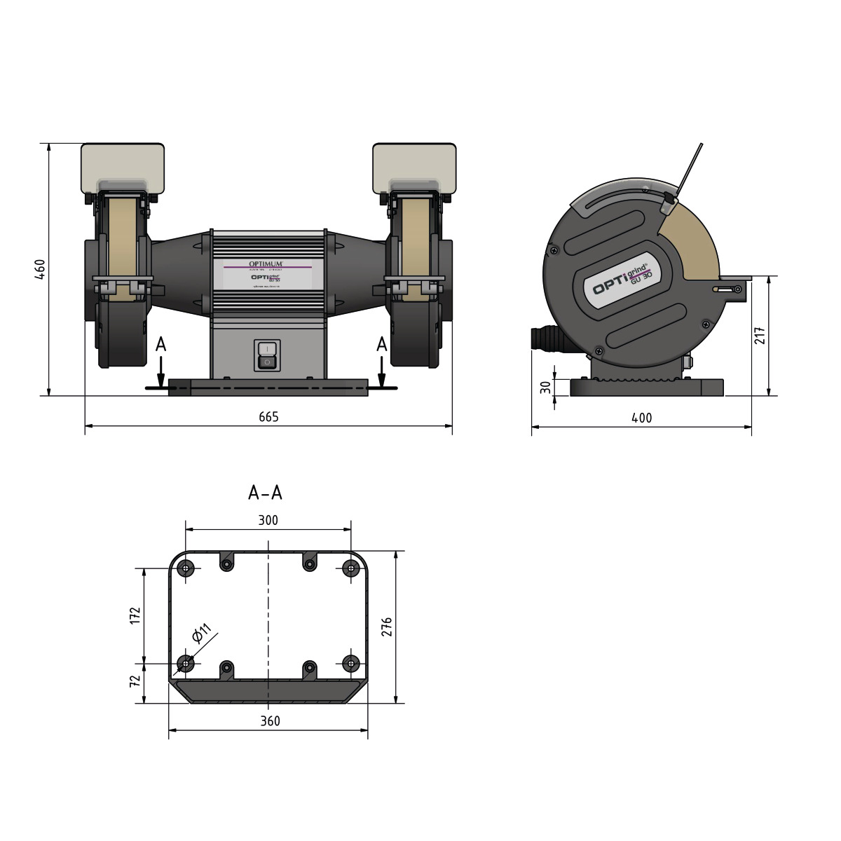 Optimum Doppelschleifmaschine OPTIgrind GU 30 Produktbild img4 L