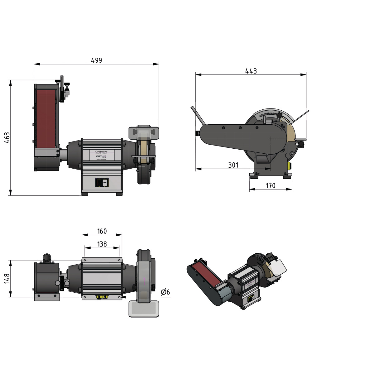 Optimum Universalschleifmaschine OPTIgrind GU 20S (400V) Produktbild img4 L