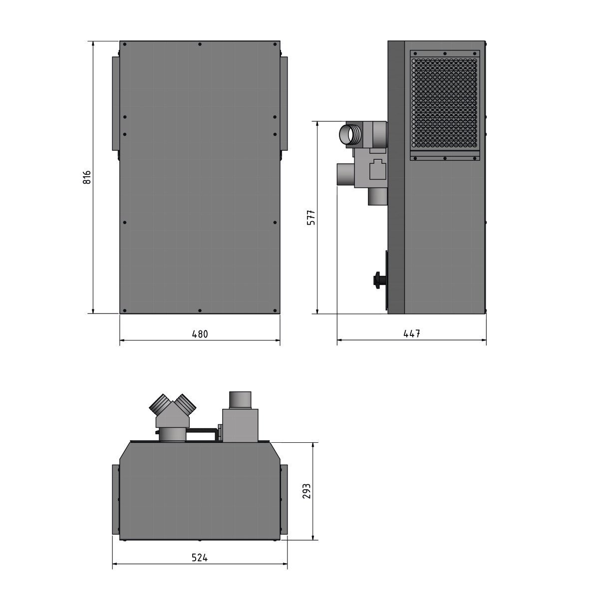 Maschinenunterbau mit Absaugung Optimum GU 2 Produktbild img2 L