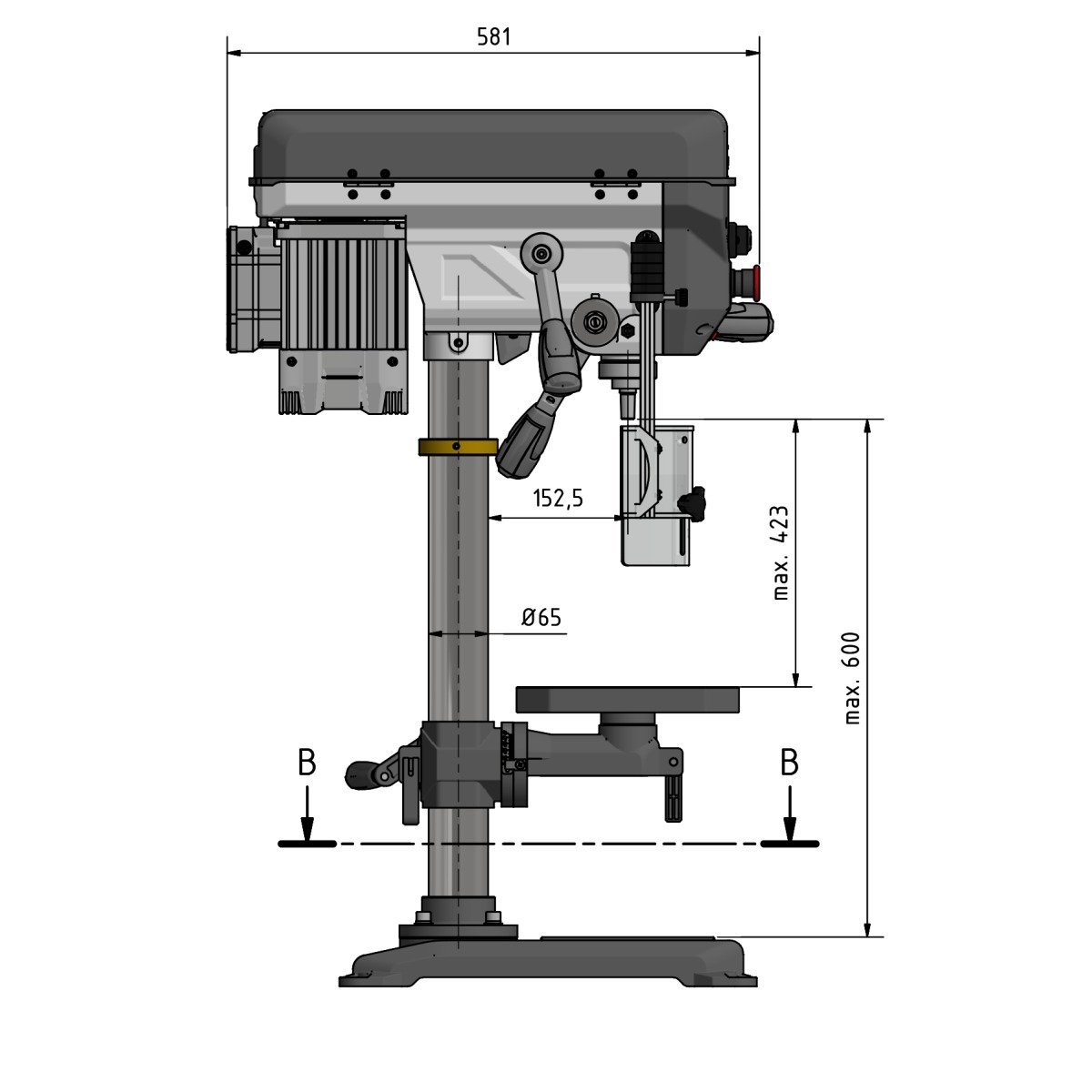 Tischbohrmaschine Optimum OPTIdrill DQ 20V Produktbild img9 L