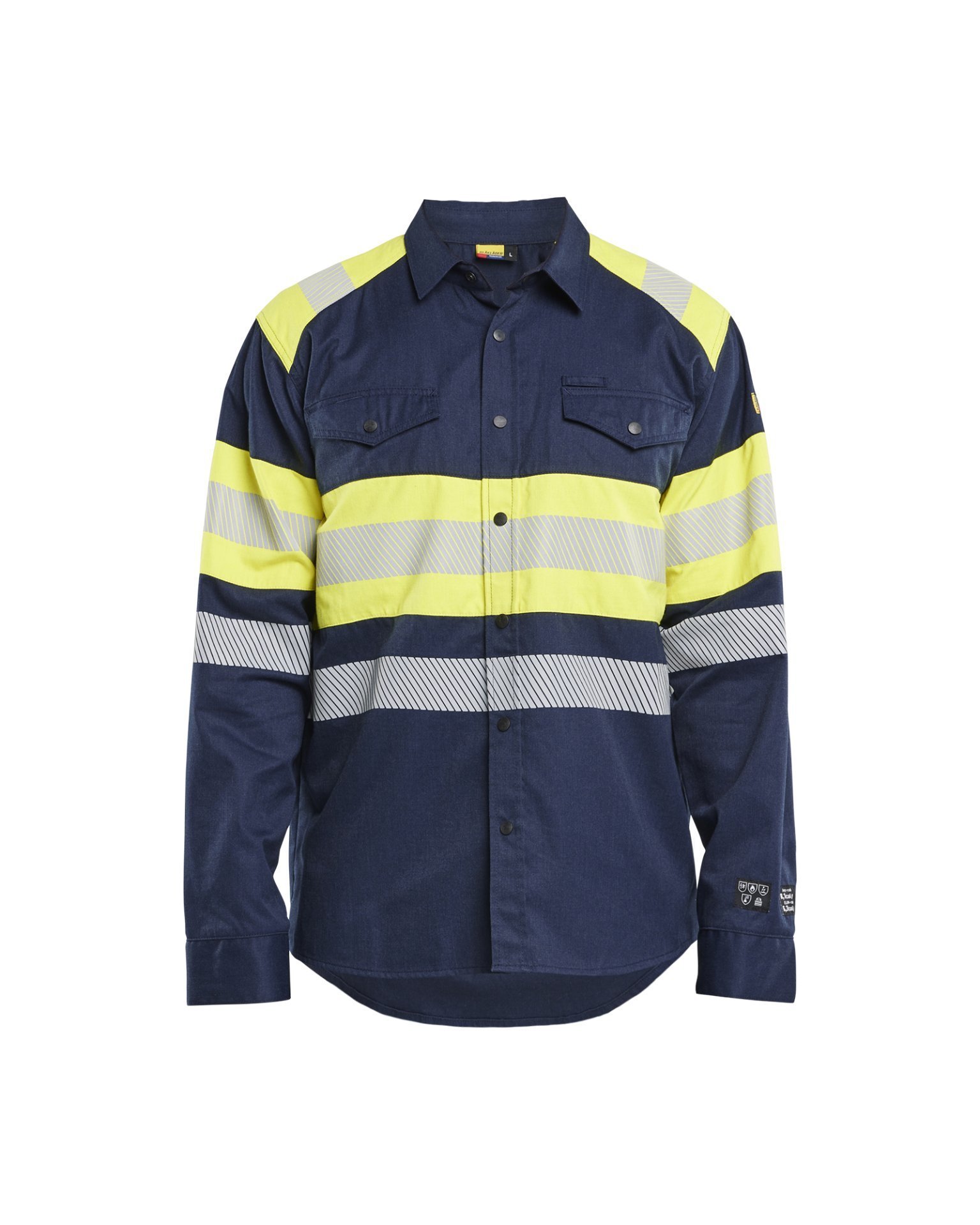Multinorm Hemd Marineblau/ High Vis Gelb 4XL Produktbild img1 L