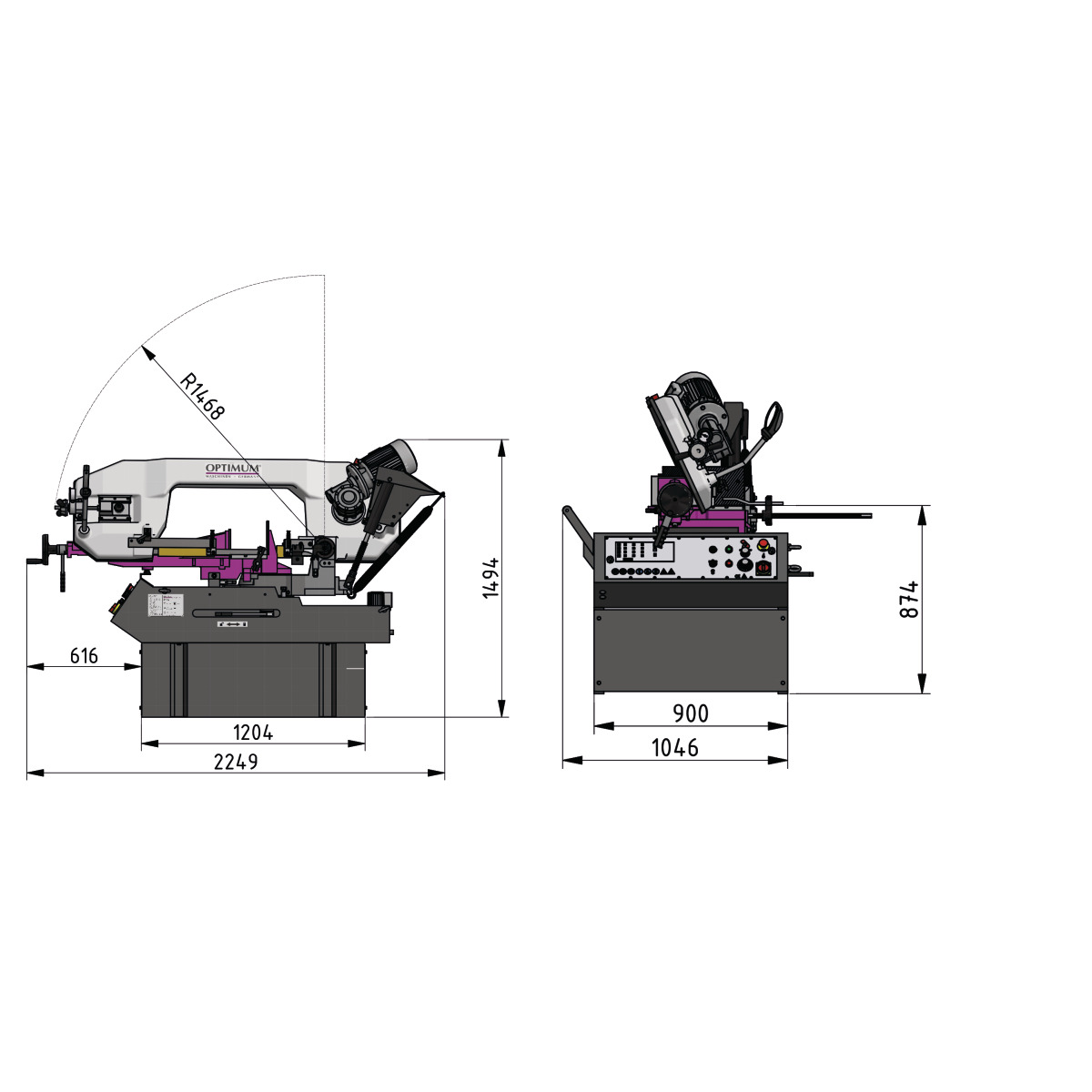 Optimum Doppelgehrungs-Metallbandsäge OPTIsaw SD 500 Produktbild img5 L