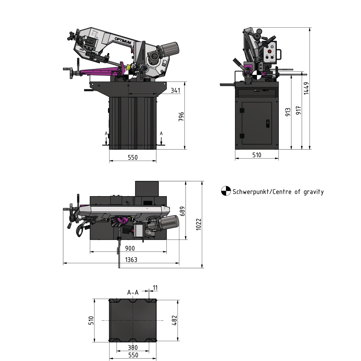 Optimum Metallbandsäge OPTIsaw S 275P Produktbild img4 L