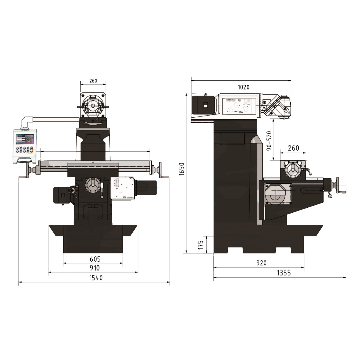 Optimum Fräsmaschine OPTImill MT 130S Produktbild img5 L