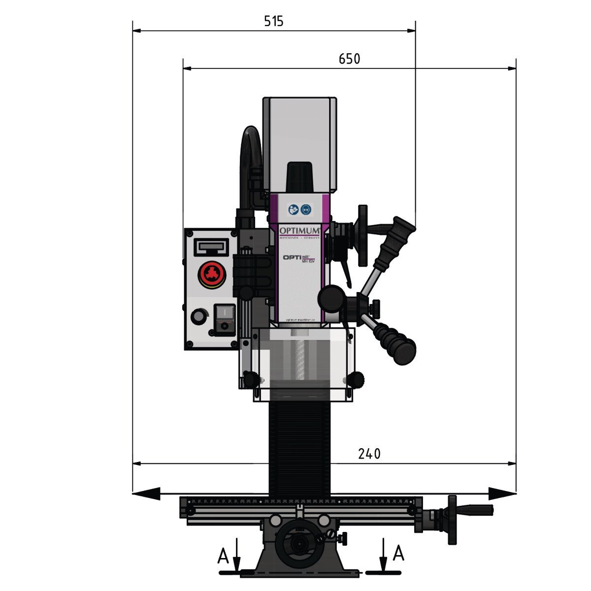 Bohr- und Fräsmaschine Optimum OPTImill MH 15V Produktbild img4 L