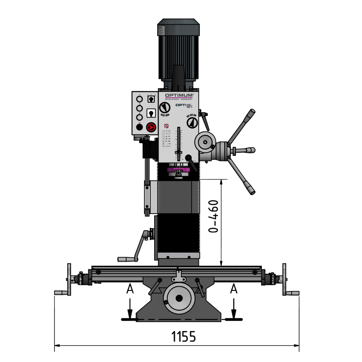 Optimum Bohr-Fräsmaschine OPTImill MB 4D Produktbild img7 L
