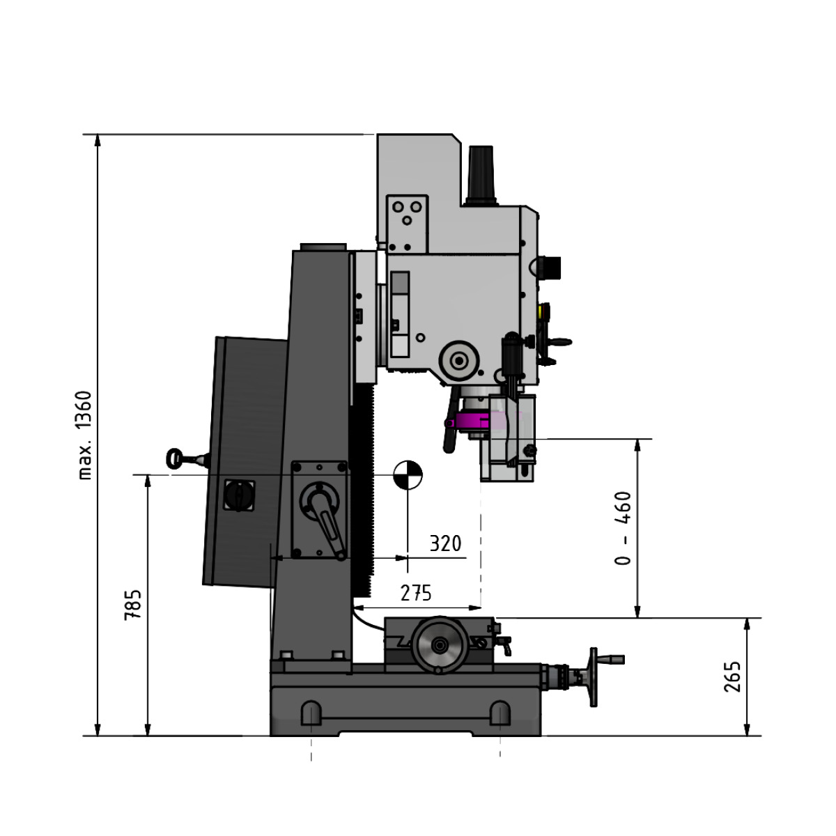 Optimum Bohr-Fräsmaschine OPTImill MB 4SVD Produktbild img5 L
