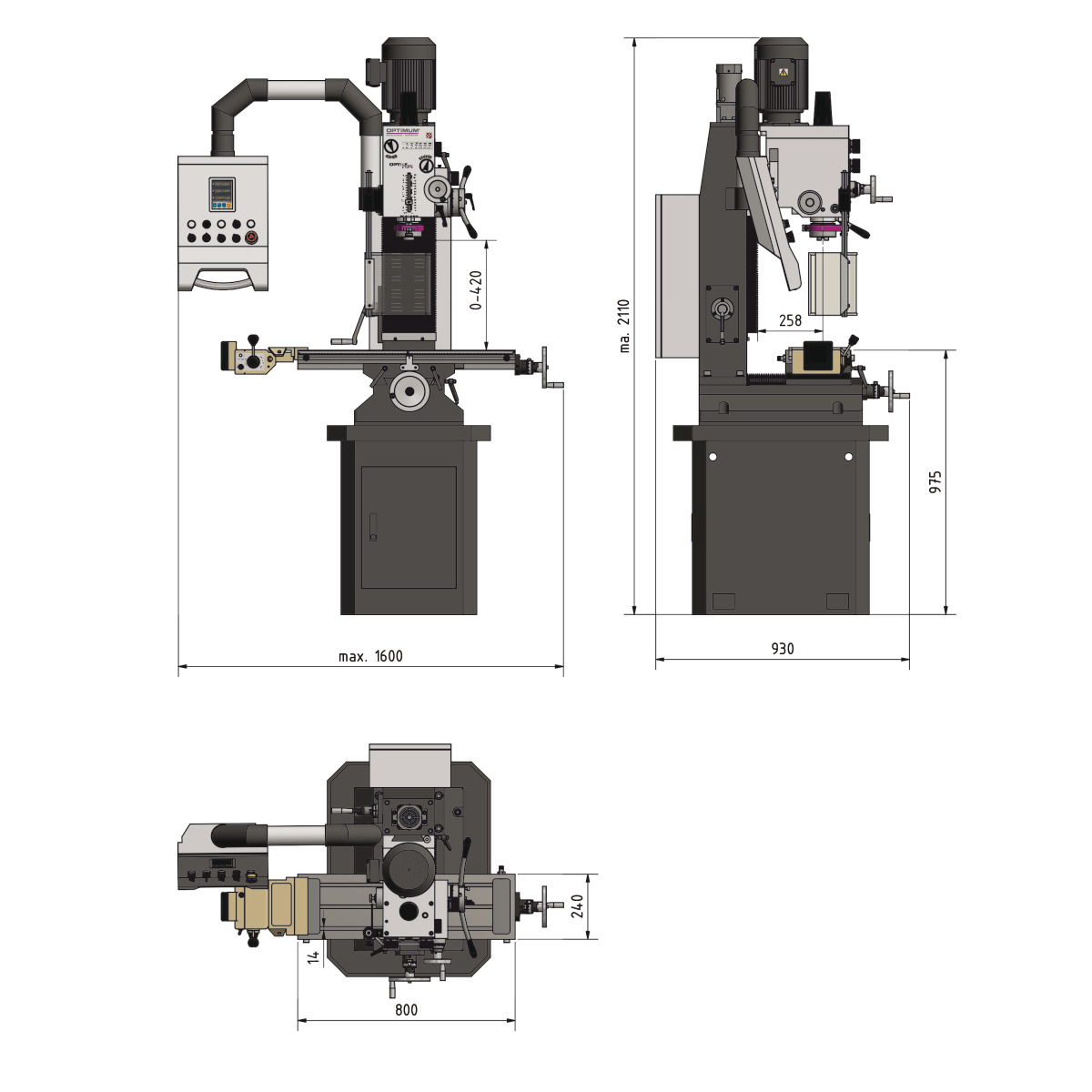 Optimum Bohr-Fräsmaschine OPTImill MB 4P Produktbild img5 L