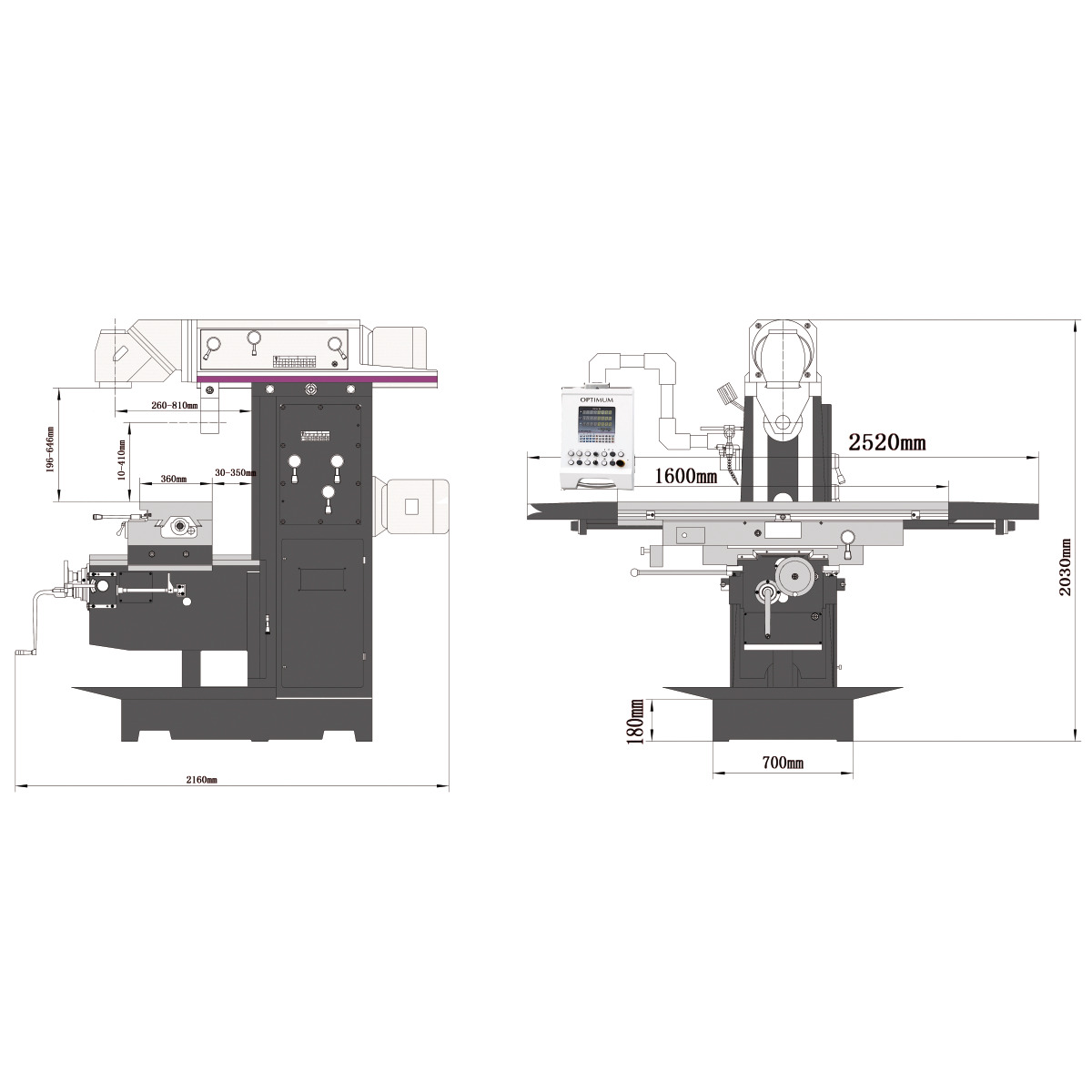 Optimum Fräsmaschine OPTImill MT 230S Produktbild img5 L