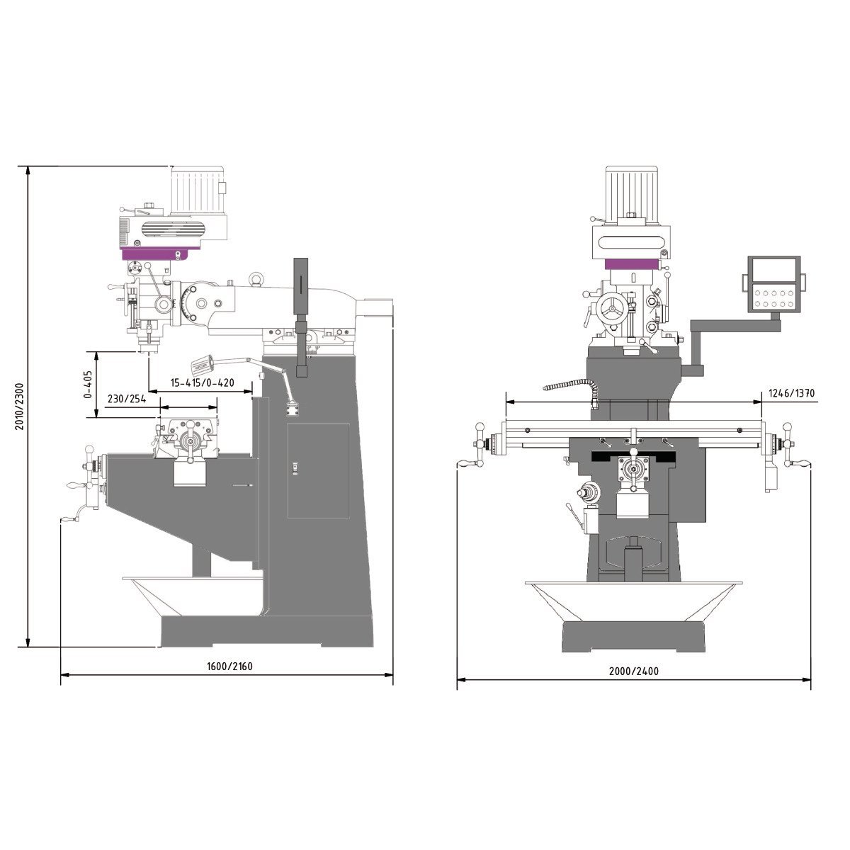 Bohr-Fräsmaschine Optimum OPTImill MF 4-B Produktbild img6 L