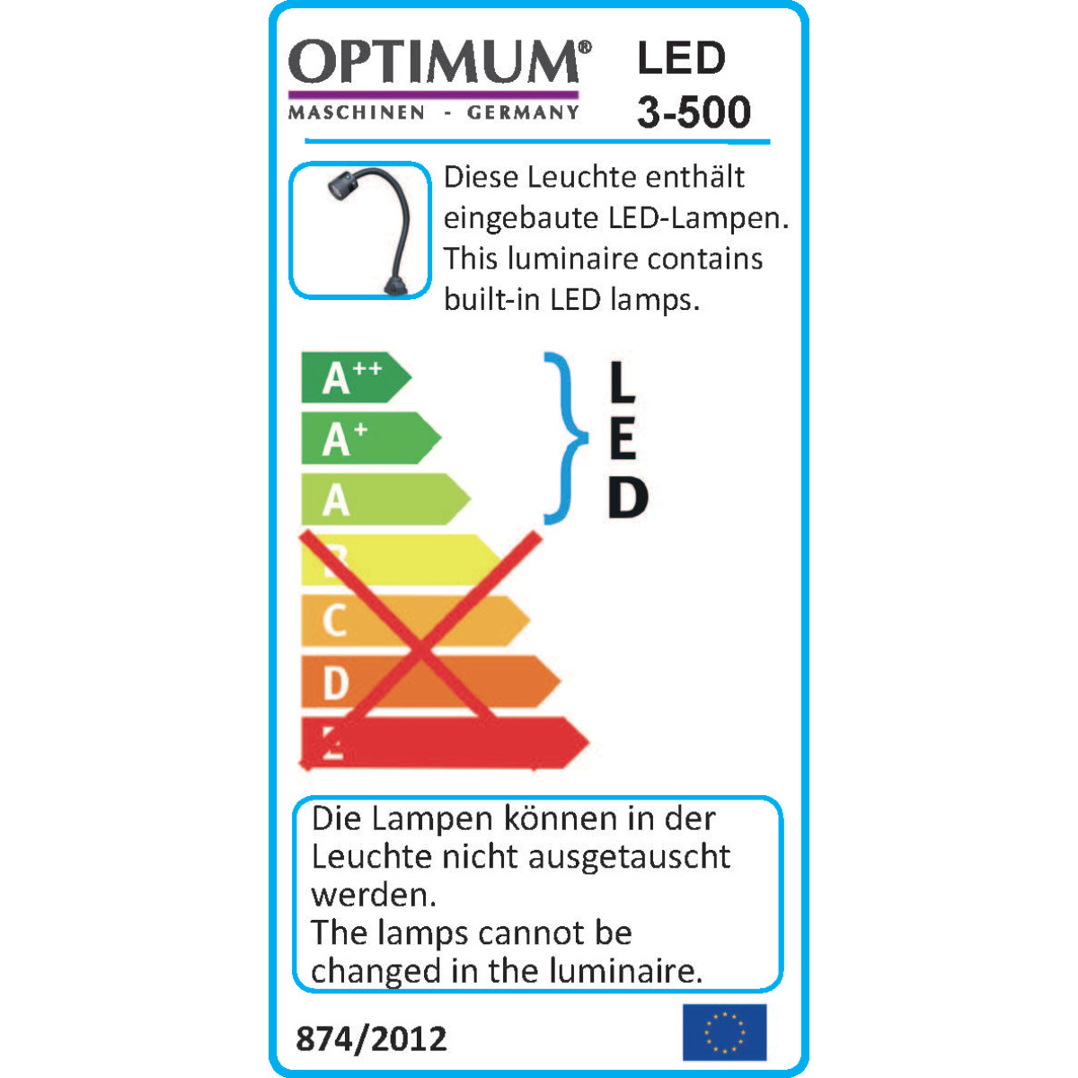 Optimum LED-Maschinenlampe LED 3-500 Produktbild img2 L