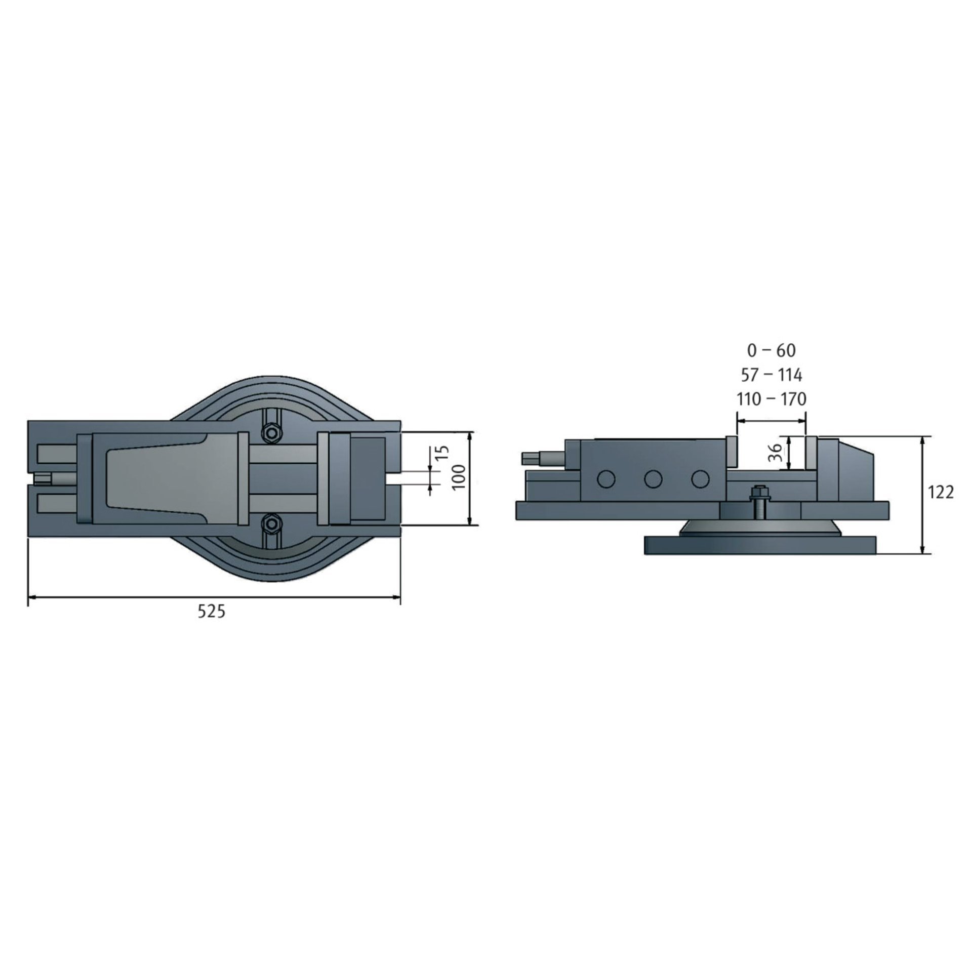 Hydraulischer Fräsmaschinenschraubstock Optimum HMS 100 Produktbild img2 L