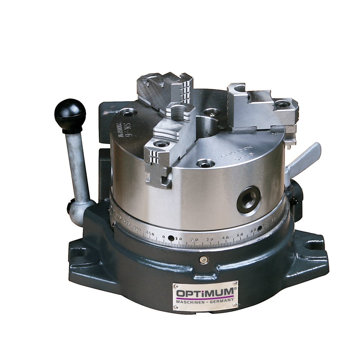 Horizontal-Vertikal-Rundteiltisch mit 3-Backenfutter Optimum RTE 165 Produktbild img1 L
