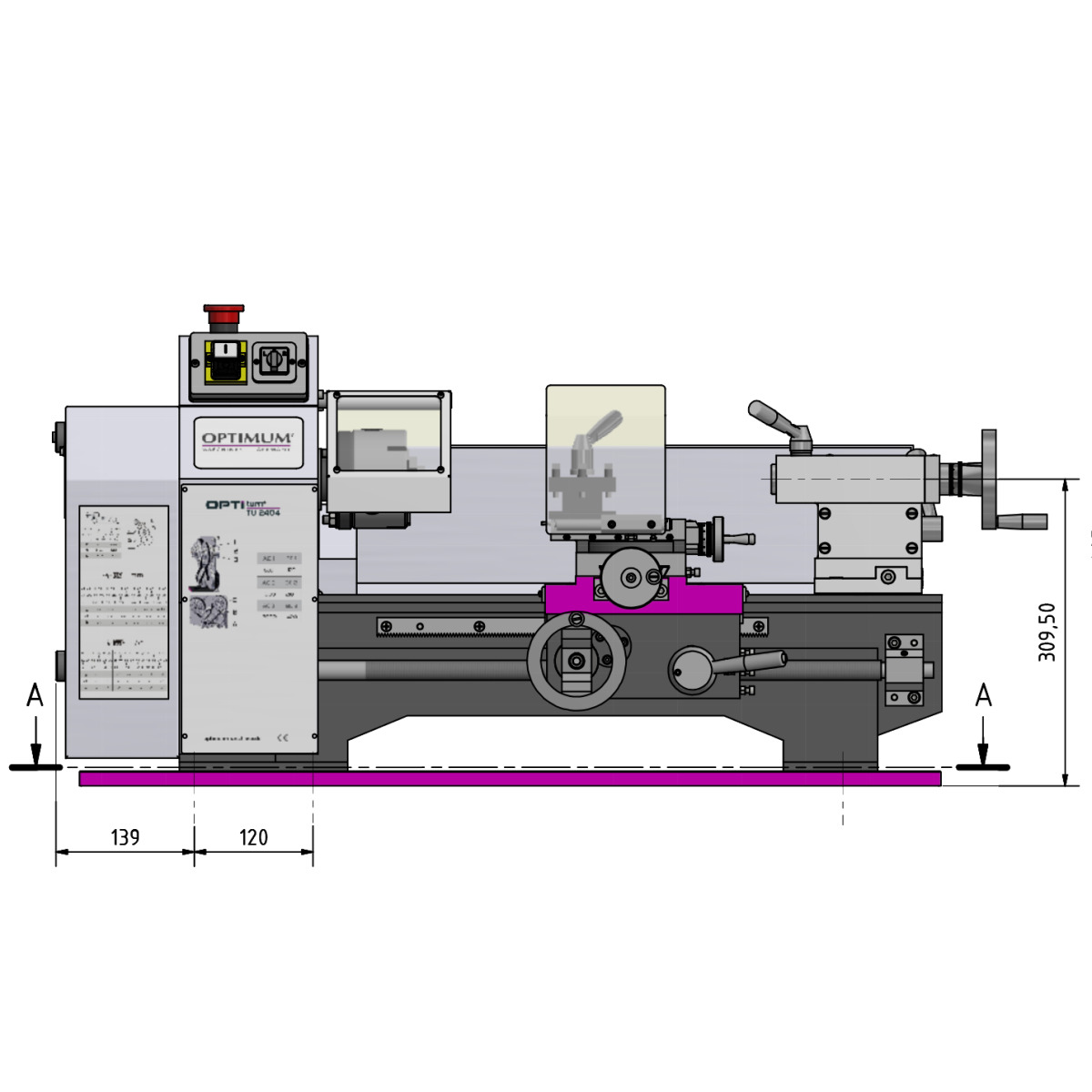 Optimum Drehmaschine OPTIturn TU 2406 (230 V) Produktbild img4 L
