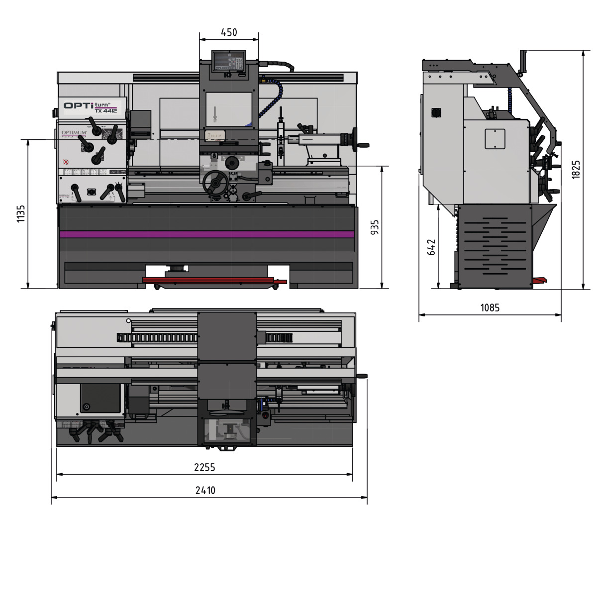 Optimum Drehmaschine OPTIturn TX 4414 Produktbild img6 L