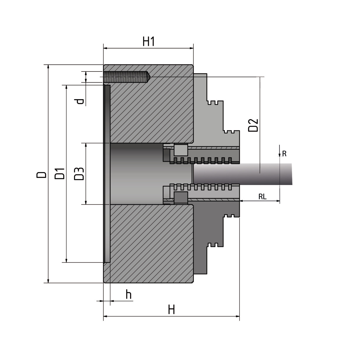 Optimum Vierbacken-Drehfutter Guss Ø 80 mm zentr.spannend Produktbild img2 L