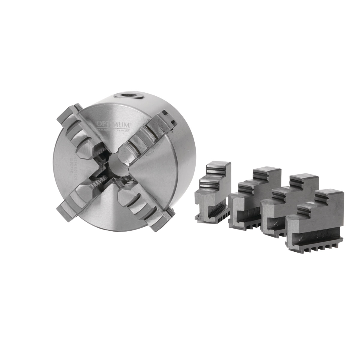 Optimum Vierbacken-Drehfutter Guss Camlock Ø200mm DIN ISO 702-2 Nr.5 einzelspannend Produktbild img1 L
