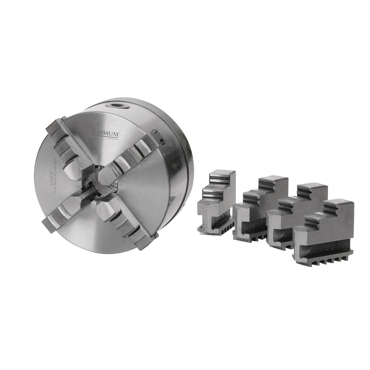 Optimum Vierbacken-Drehfutter Guss Camlock Ø200mm DIN ISO 702-2 Nr.6 zentr.spannend Produktbild img1 L