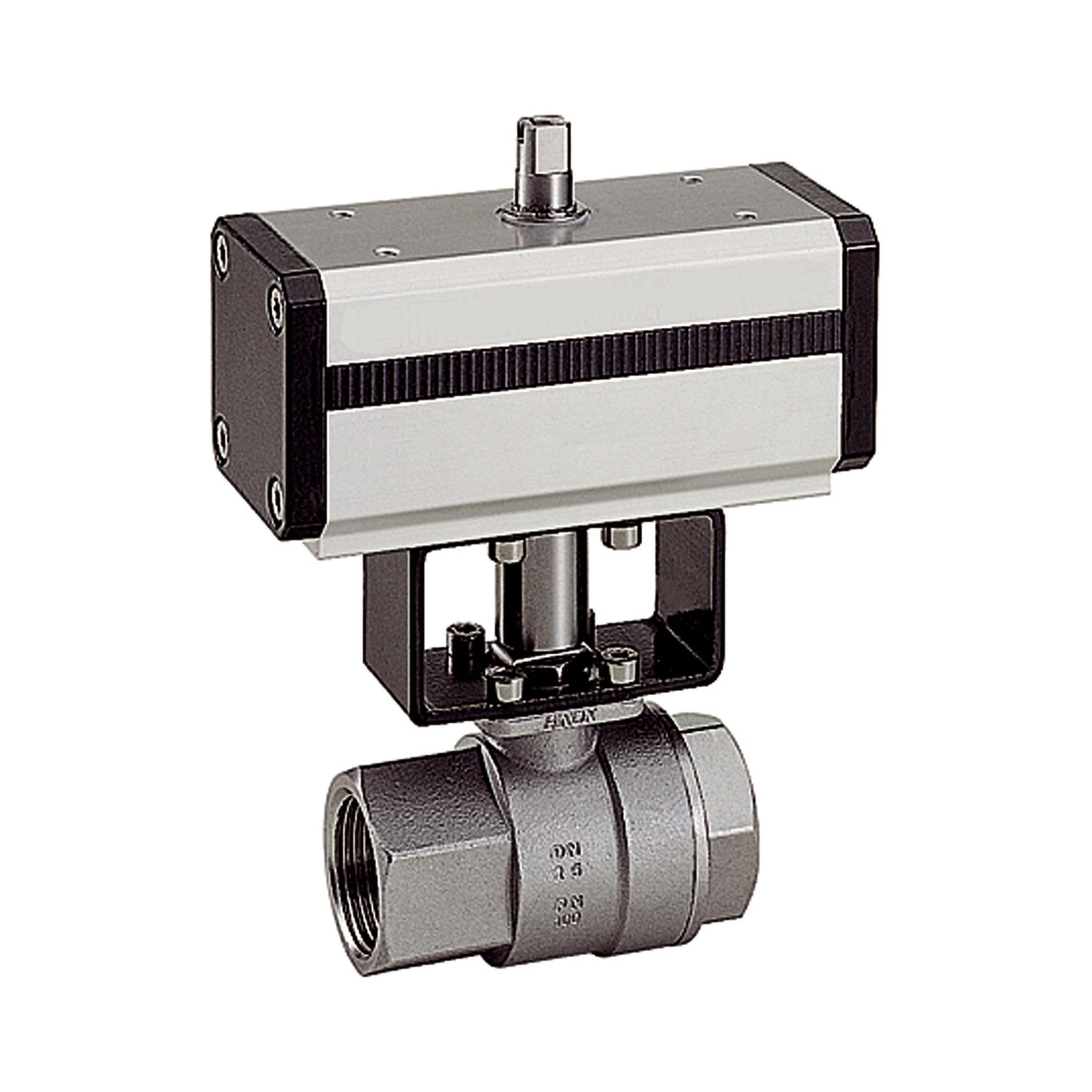 RIEGLER Edelstahlkugelhahn pneumatisch Stellantrieb doppeltwirkend, Rp 1 1/4 Produktbild img1 L