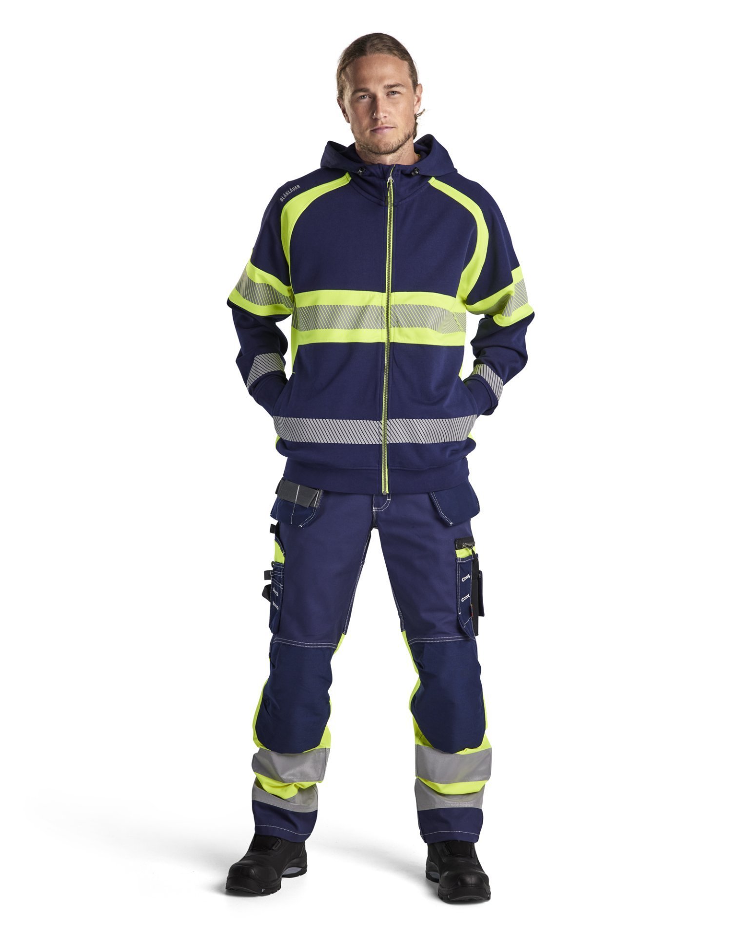 High Vis Kapuzenjacke Marineblau/ High Vis Gelb L Produktbild img3 L