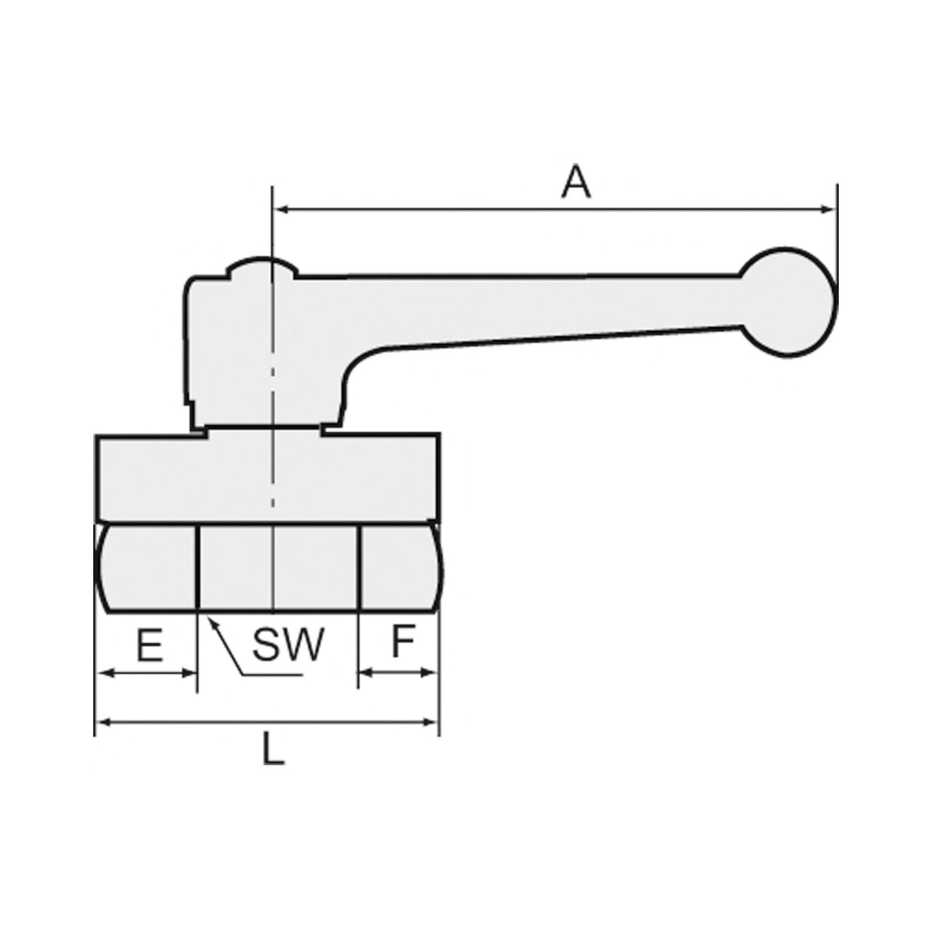 RIEGLER Mini-Kugelhahn, sandgestrahlt, MS vernickelt , Handhebel, G 1/4 IG Produktbild img2 L