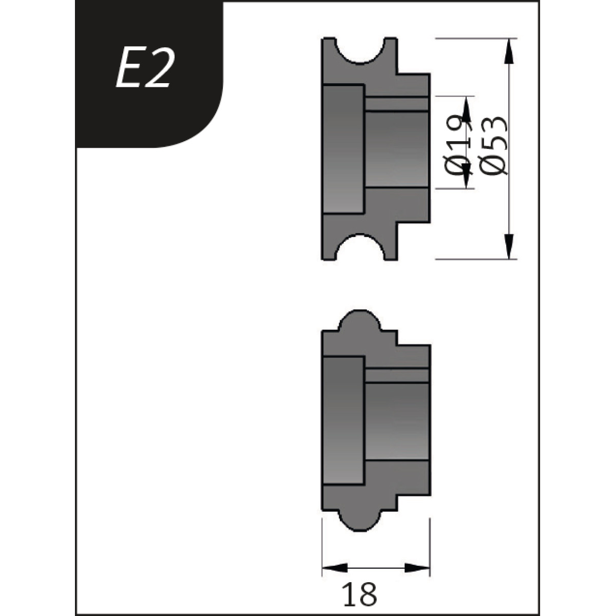 Metallkraft Biegerollensatz Typ E2, Ø 53 x 19 x 18 mm Produktbild img1 L