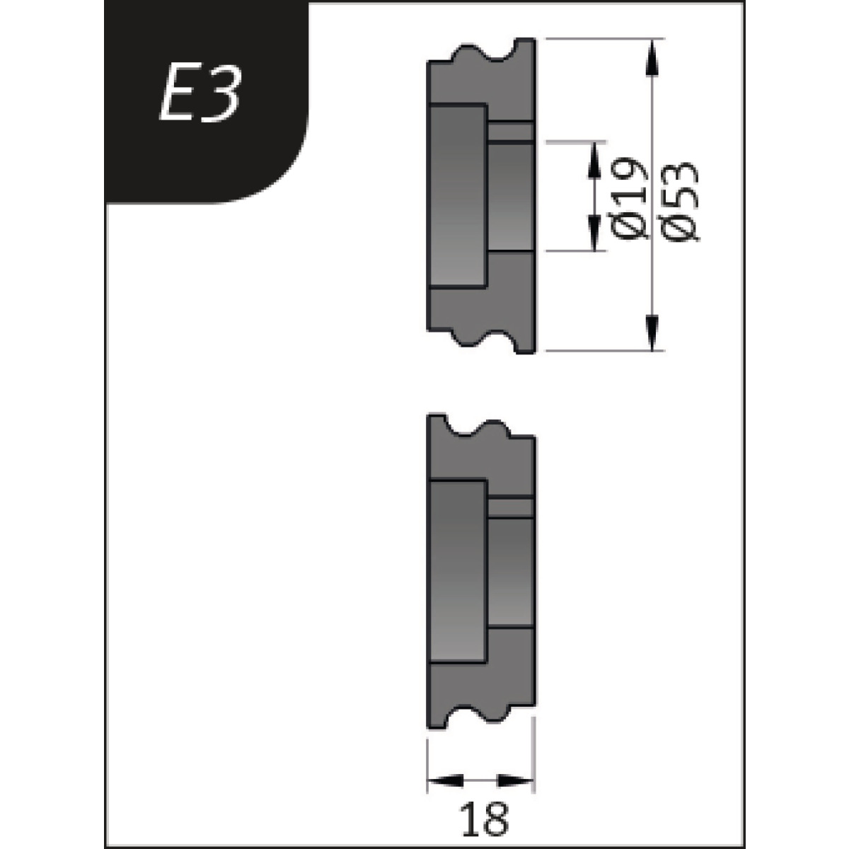 Metallkraft Biegerollensatz Typ E3, Ø 53 x 19 x 18 mm Produktbild img1 L