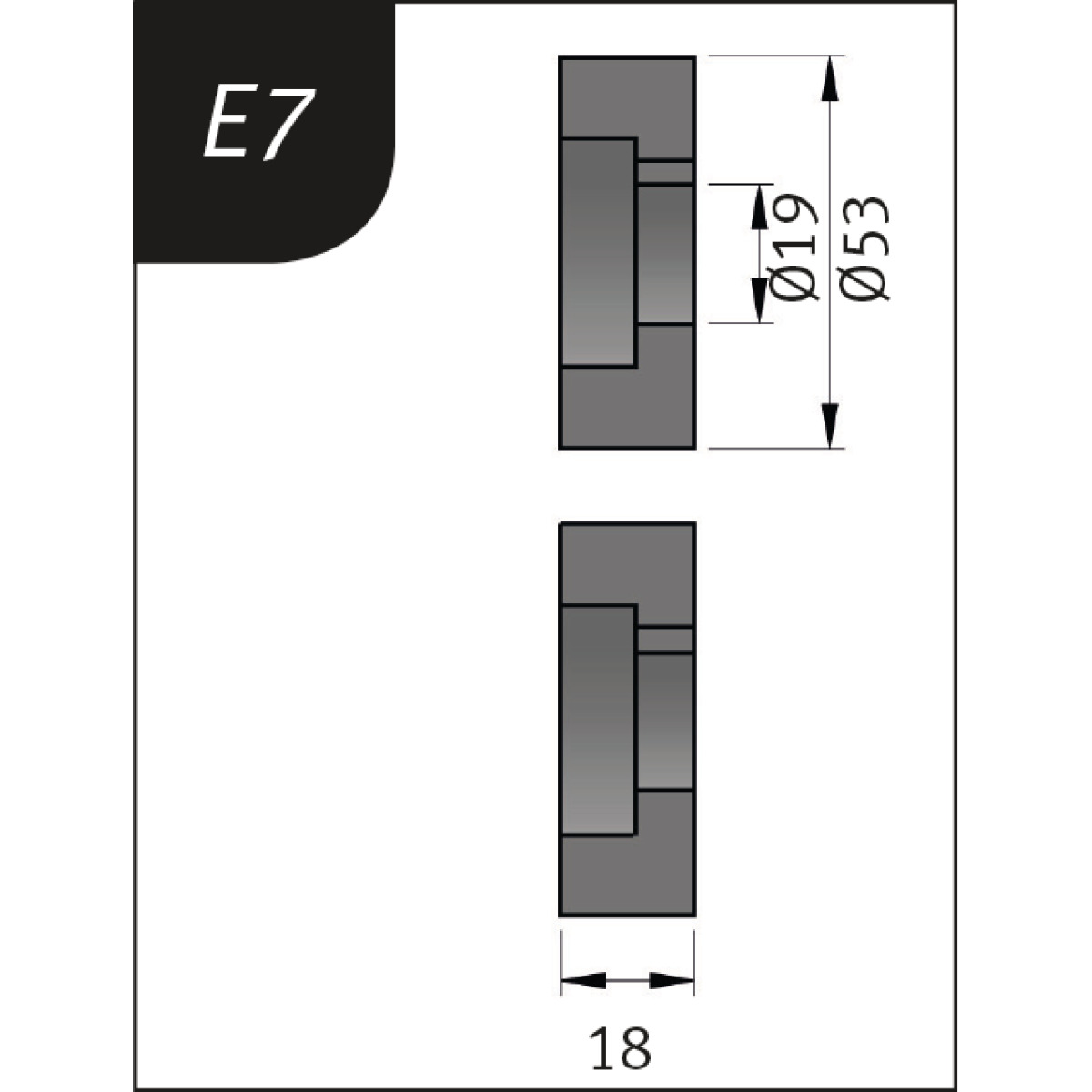 Metallkraft Biegerollensatz Typ E7, Ø 53 x 19 x 18 mm Produktbild img1 L