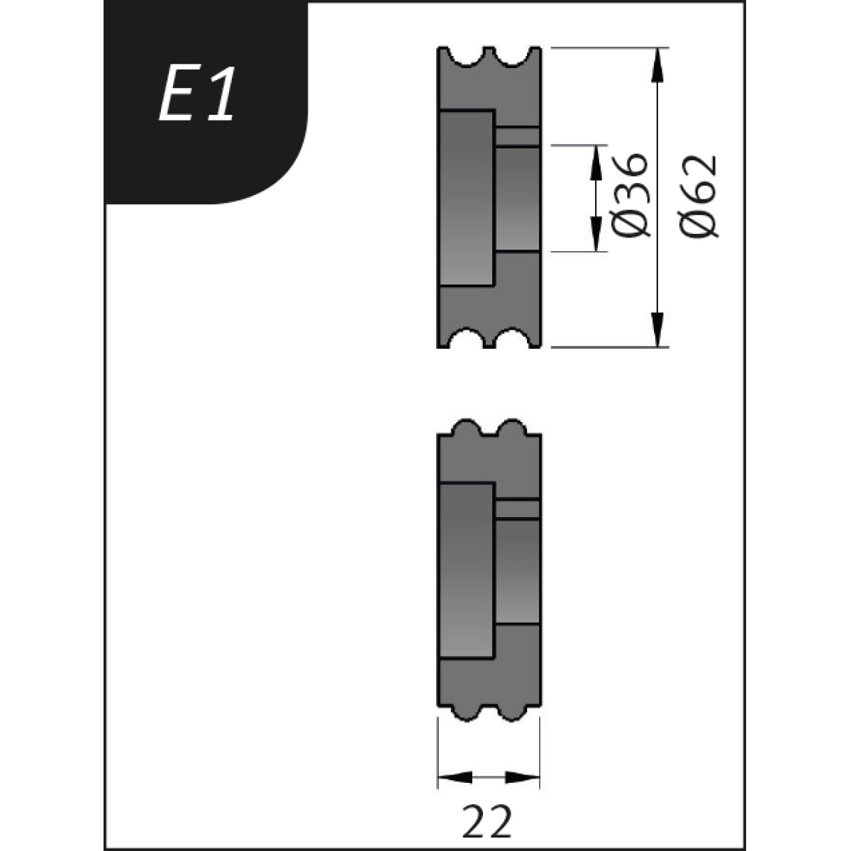 Metallkraft Biegerollensatz Typ E1, Ø 62 x 26 x 22 mm Produktbild img1 L