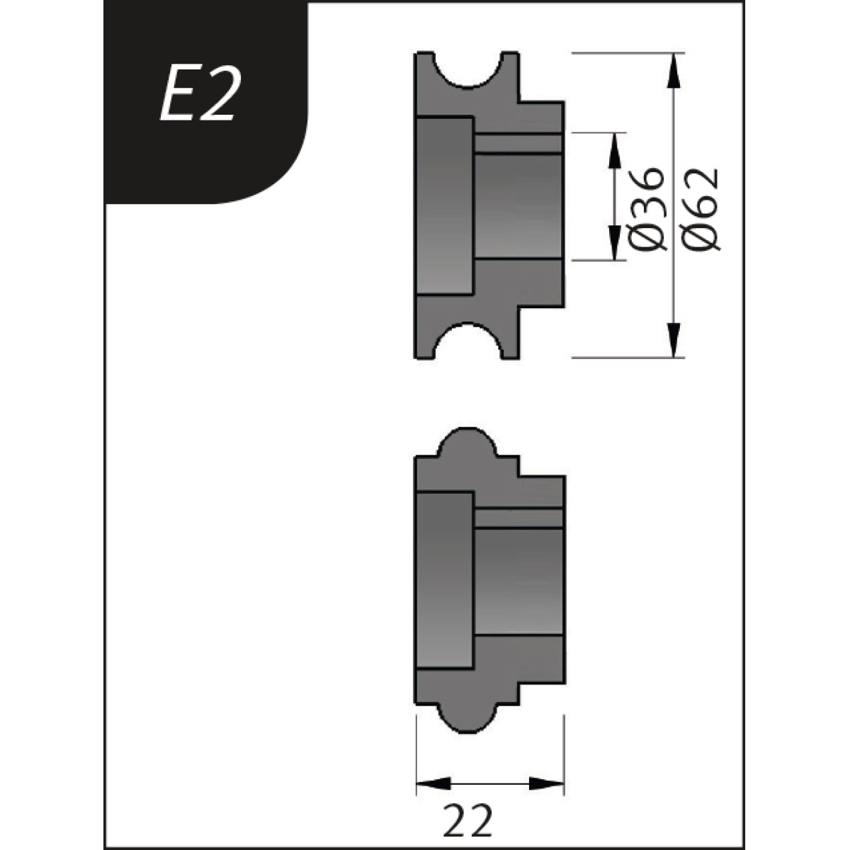 Metallkraft Biegerollensatz Typ E2, Ø 62 x 26 x 22 mm Produktbild img1 L