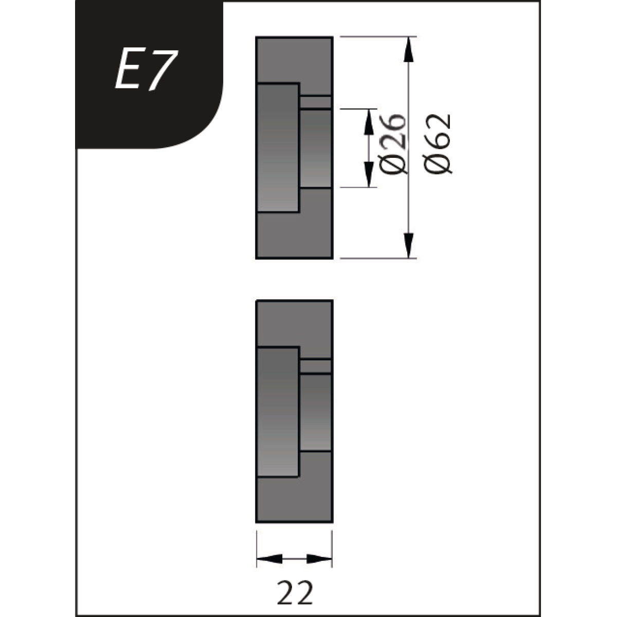 Metallkraft Biegerollensatz Typ E7, Ø 62 x 26 x 22 mm Produktbild img1 L