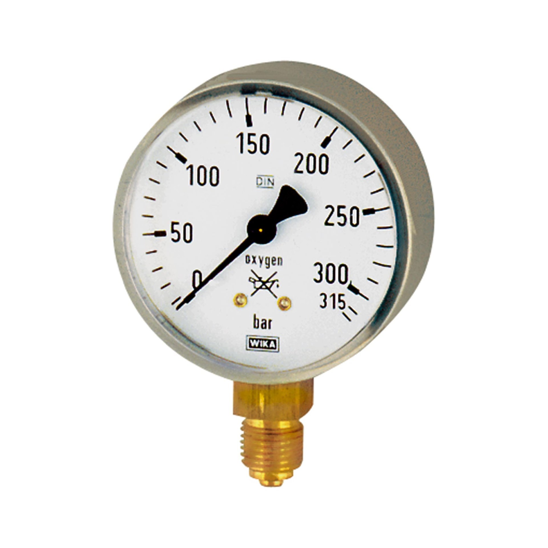 RIEGLER Schweißtechnikmano, Stahl, oxygen, G 1/4 unten, 0 - 315 bar, Ø 63 Produktbild img1 L