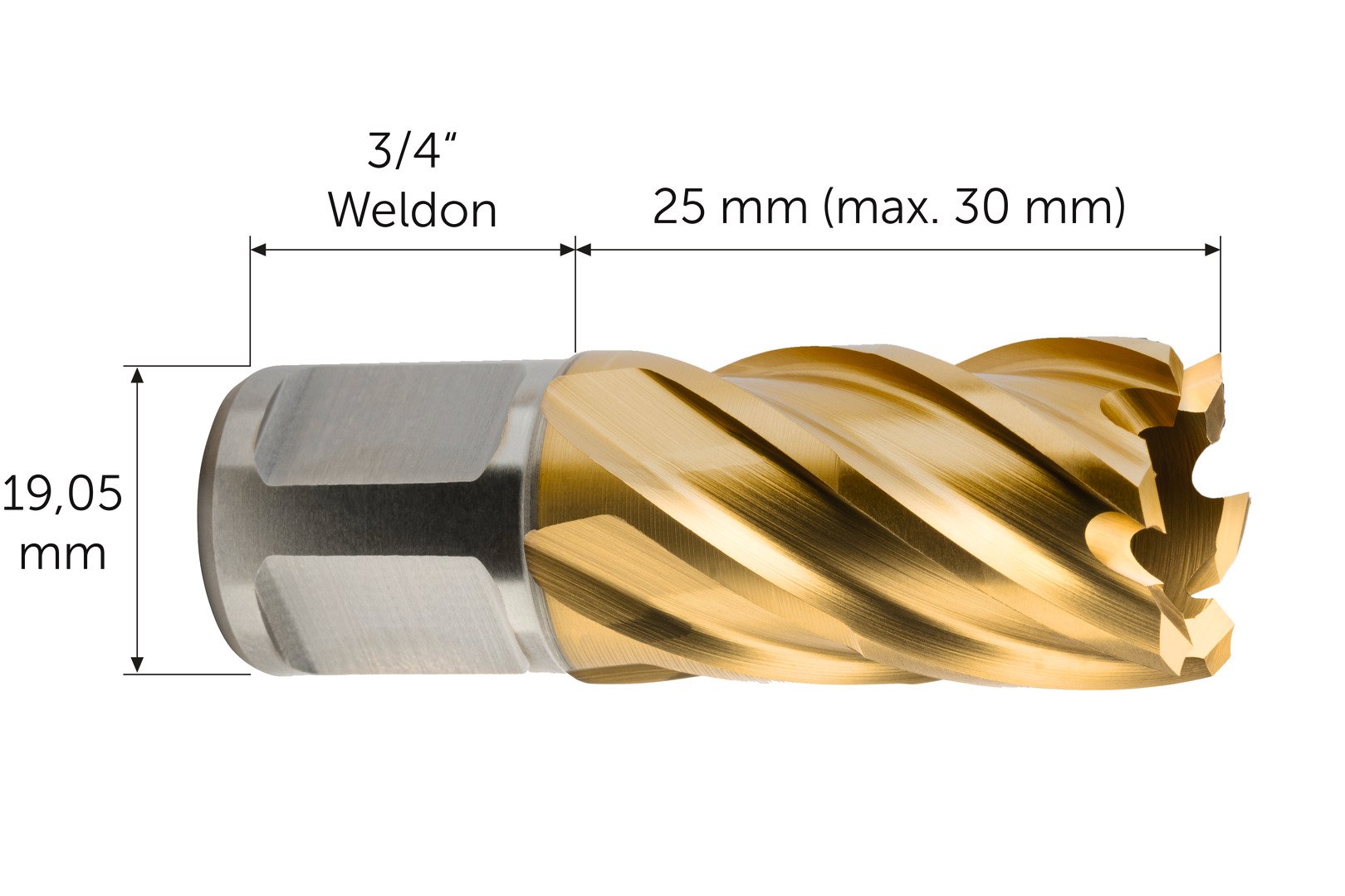 Fein HSS Dura 25 Kernbohrer mit 3/4 in Weldon-Aufnahme, Bohr-Ø 53 mm, Schnitttiefe 25 Produktbild img4 L