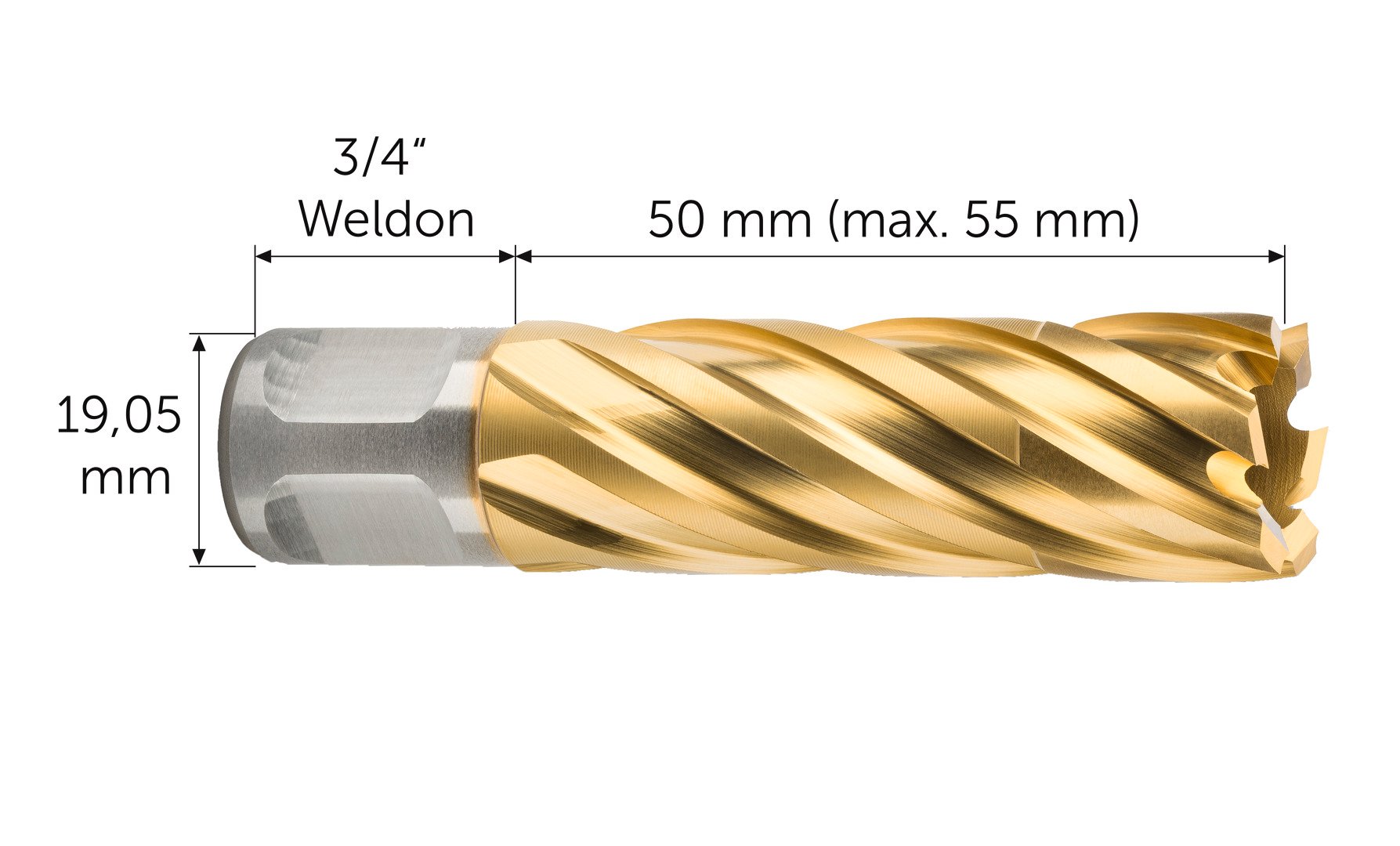 Fein HSS Dura 50 Kernbohrer mit 3/4 in Weldon-Aufnahme, Bohr-Ø 56 mm, Schnitttiefe 50 Produktbild img3 L