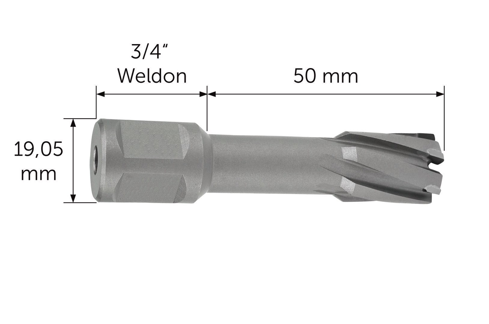 Fein HM Ultra 50 Kernbohrer mit 3/4 in Weldon-Aufnahme, Bohr-Ø 44 mm, Schnitttiefe 50 Produktbild img4 L