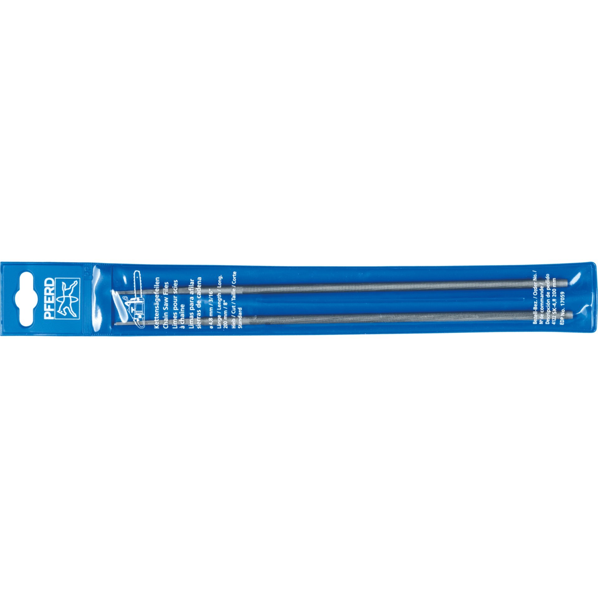 PFERD TOOLS Kettensägefeile Rund Ø 4,8x200mm Classic Line in 2er-Kunststoffhülle Produktbild img2 L