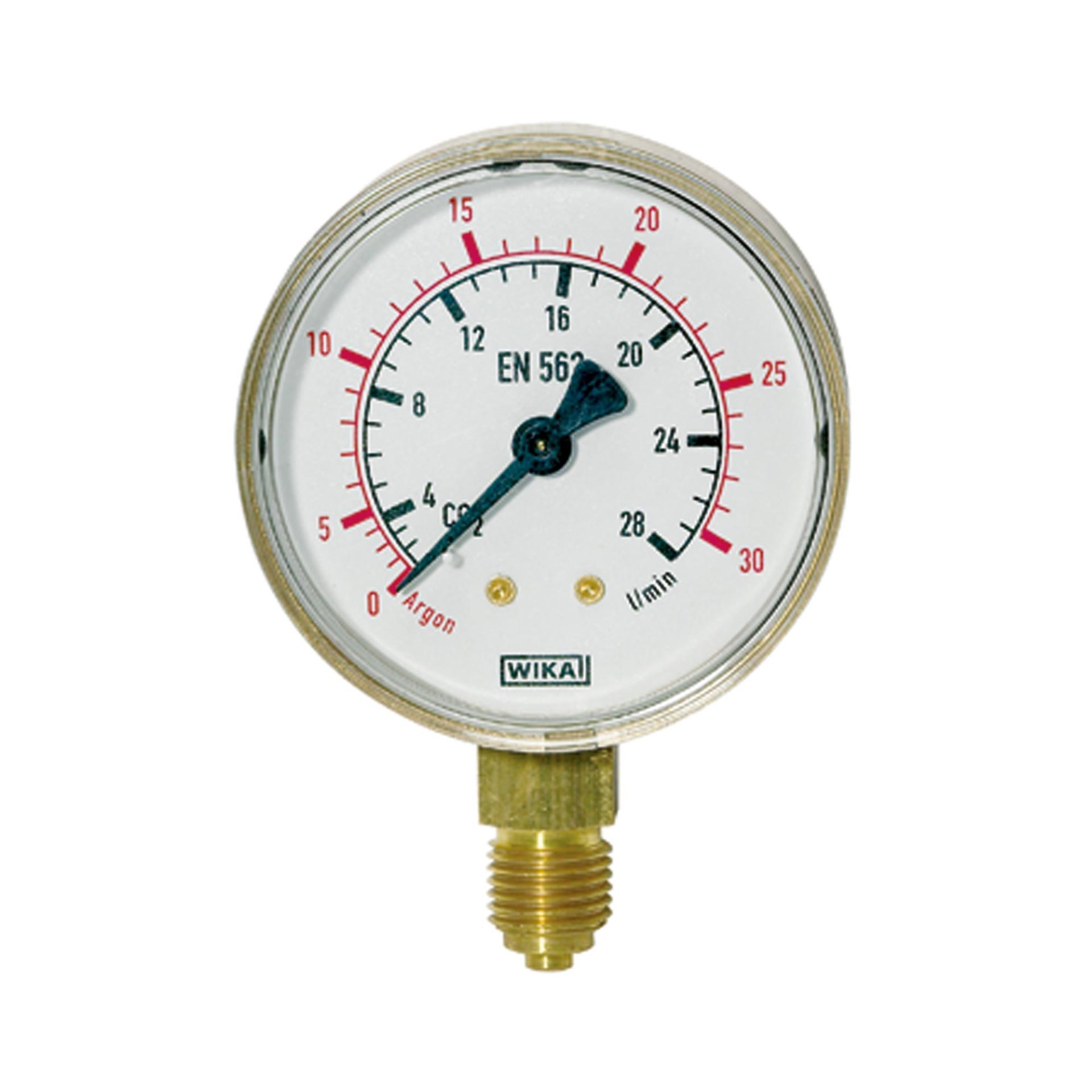 Manometer Argon, G 1/4 radial unten, 0 - 30 l/min (10 bar), Ø 63 Produktbild img1 L