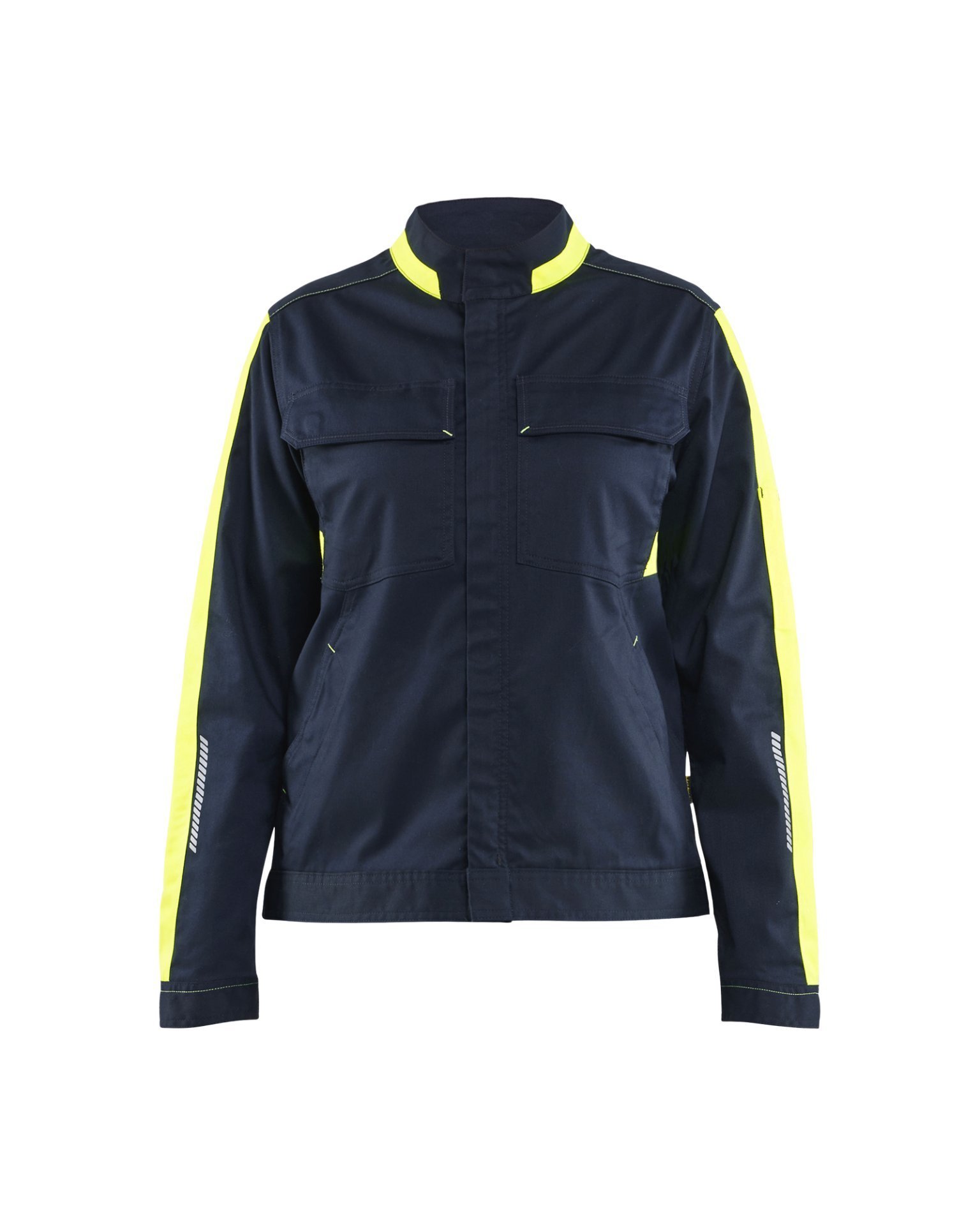 Damen Industriejacke Stretch Dunkel Marineblau/High Vis Gelb L Produktbild img1 L