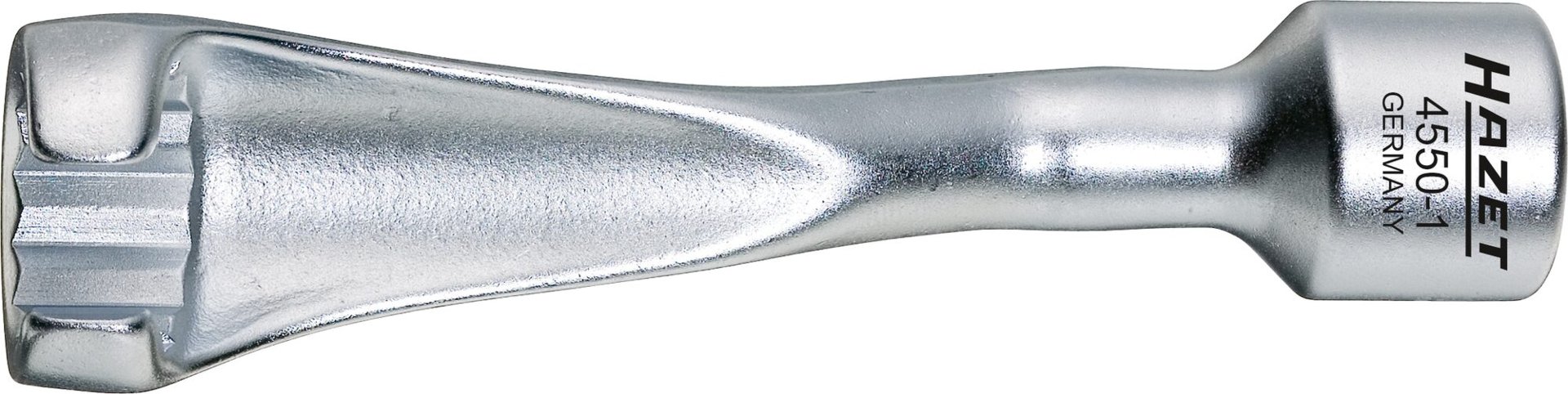 HAZET Einspritzleitungsschlüssel 4550-1 ∙ 1/2 Zoll (12,5 mm) Vierkant hohl ∙ Außen Doppelsechskant Profil ∙ SW 17 mm Produktbild img1 L