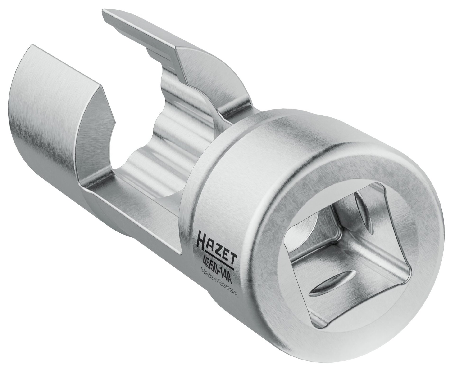 HAZET Einspritzleitungsschlüssel 4550-14A ∙ 3/8 Zoll (10 mm) Vierkant hohl ∙ Außen Doppelsechskant Profil ∙ SW 14 mm Produktbild img4 L