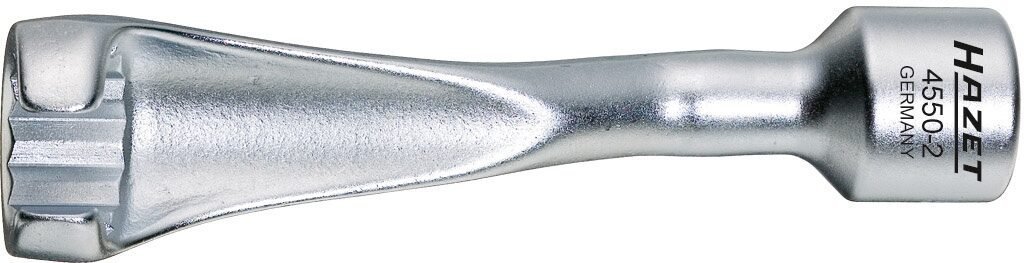 HAZET Einspritzleitungsschlüssel 4550-2 ∙ 1/2 Zoll (12,5 mm) Vierkant hohl ∙ Außen Doppelsechskant Profil ∙ SW 19 mm Produktbild img1 L