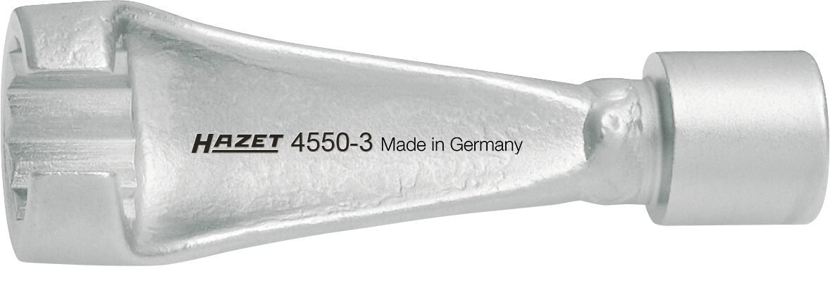 HAZET Einspritzleitungsschlüssel 4550-3 ∙ 3/8 Zoll (10 mm) Vierkant hohl ∙ Außen Doppelsechskant Profil ∙ SW 17 mm Produktbild img1 L