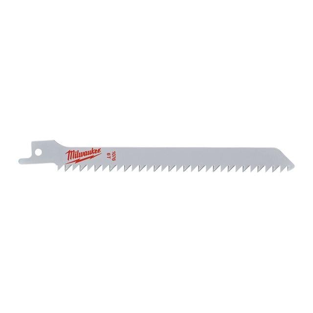 Milwaukee 150 x 4,2 mm (6 TPI), unlackiert Säbelsägeblatt Holz - ideal für Kurvenschnitte in Nassholz Produktbild img1 L