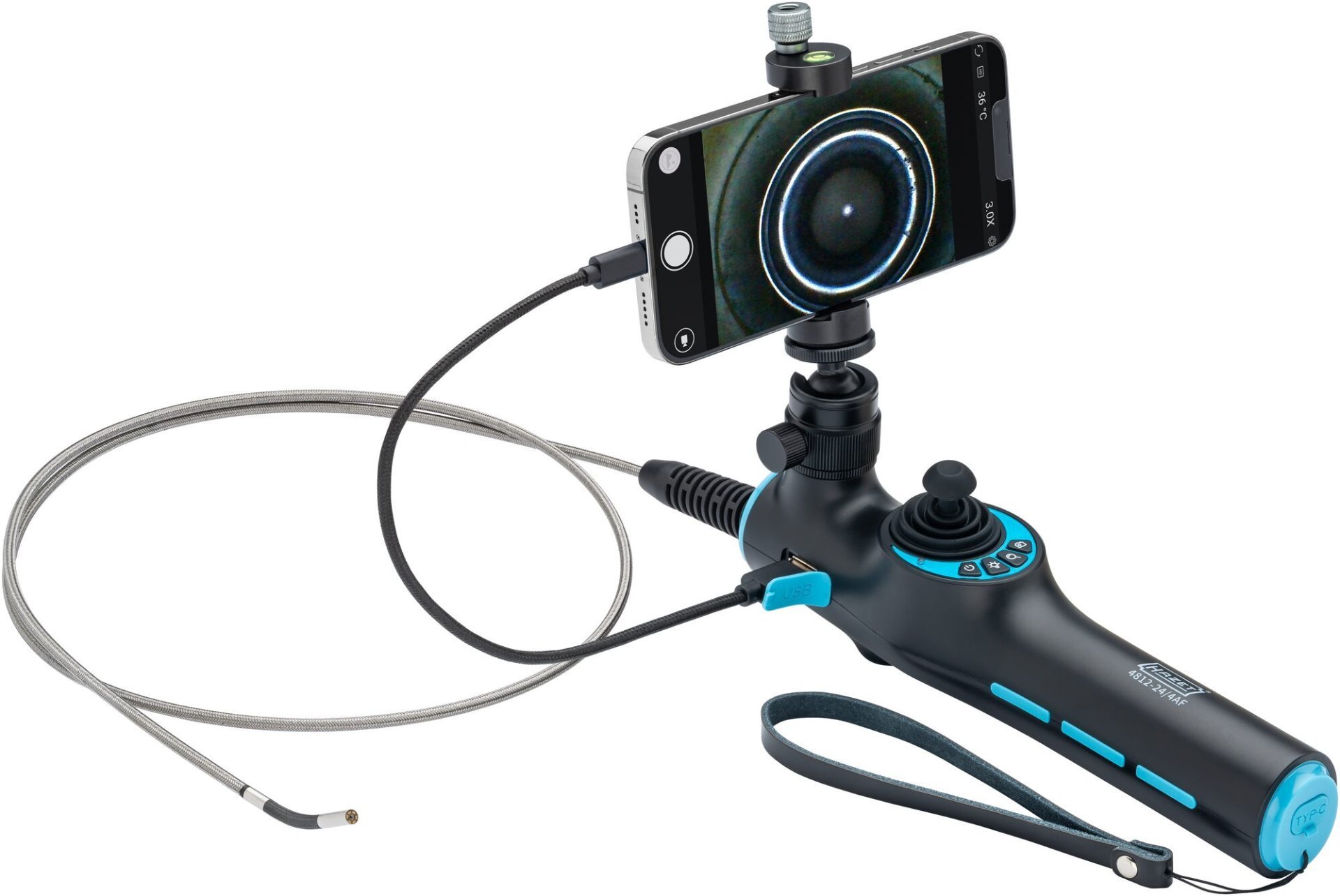 HAZET HD Videoendoskop Satz mit 360° Schwenksonde ⌀ 3,9 mm 4812-24/4AF ∙ 5-teilig Produktbild img4 L