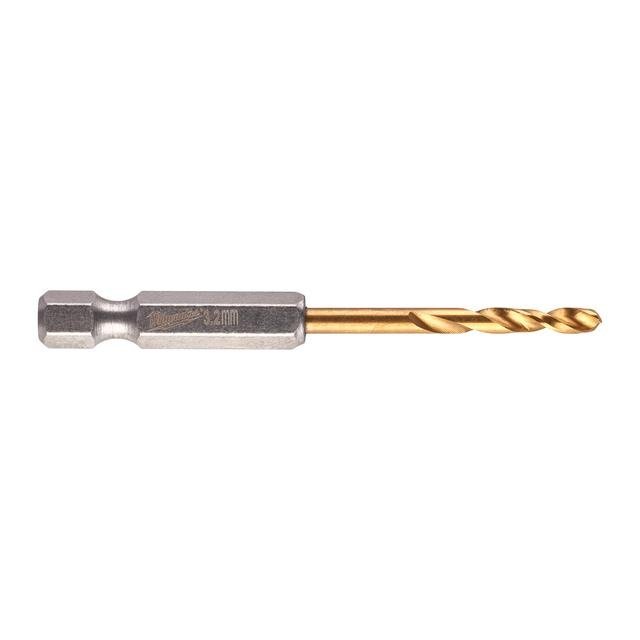 Milwaukee 3,2 x 66,5 mm SHOCKWAVE Metallbohrer HSS-G RED HEX Titan 1/4" Produktbild img1 L