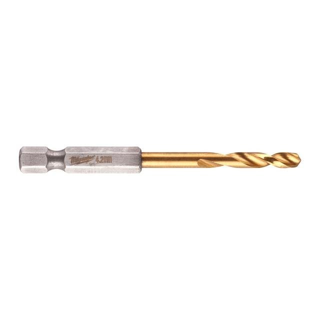 Milwaukee 4,2 x 74 mm SHOCKWAVE Metallbohrer HSS-G RED HEX Titan 1/4" Produktbild img1 L